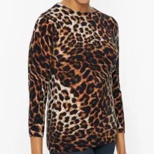 Talbots Audrey Cashmere Leopard print size L